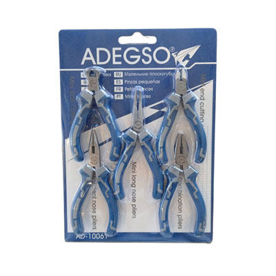 Juego de Mini pinzas x 5U: Alicate de corte diagonal + Pinza de punta curva + Pinza de punta recta + Alicate frontal + Pinza universal 4.5