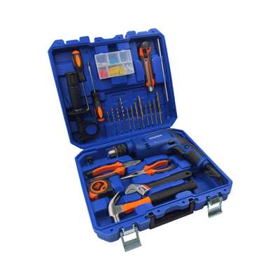 Kit Taladro Percutor 600W 13mm con 72 Acc HYID601K