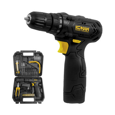 Set Taladro/Ator. a Batería 12V con Herramientas